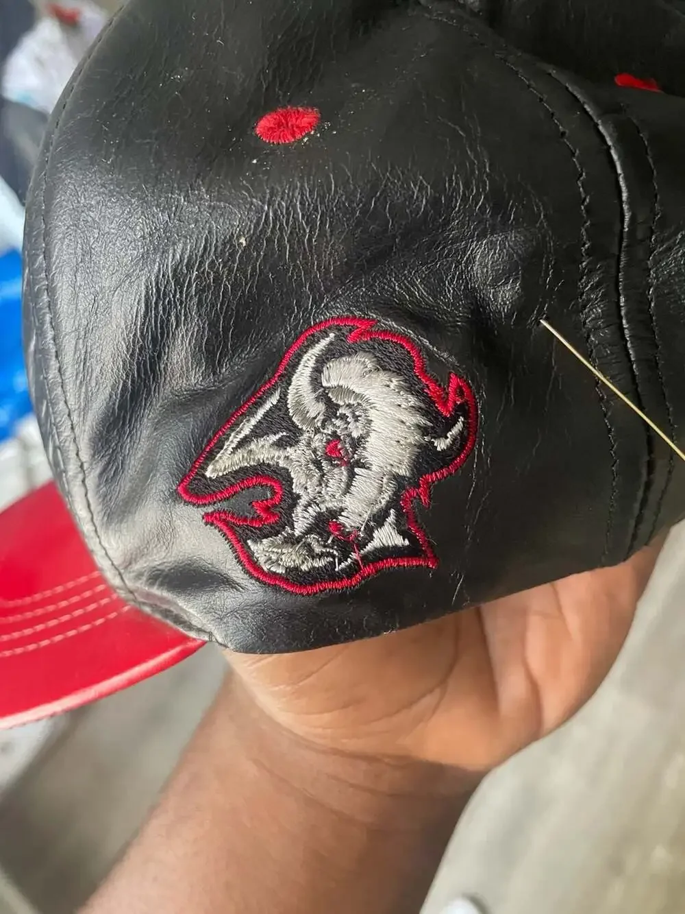Vintage 90s Buffalo Sabres NHL Modern Genuine Leather Strapback Hat